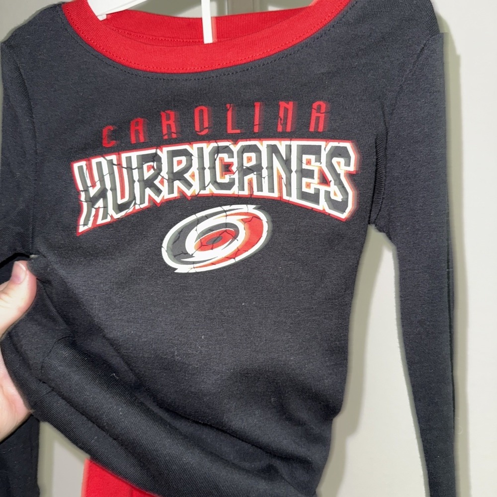 NWT~ NHL Hockey‎ sz 3T Set 2pc Pajama long sleeve Pants Carolina Hurricanes